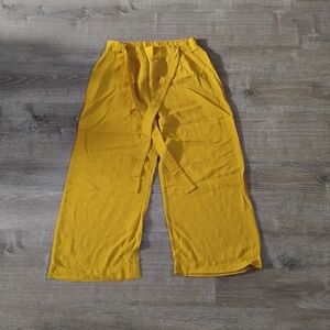 Hem & Thread Mustard Yellow Wide Leg Pants - Small